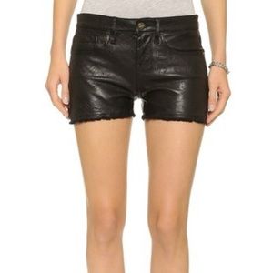 FRAME Le Cut-Off Leather Shorts (27)